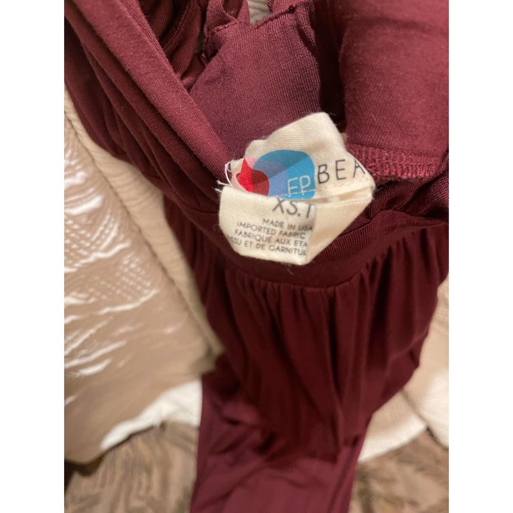 Free People burgundy convertible wrap Sleeveless Jumpsuit - Picture 6 of 9